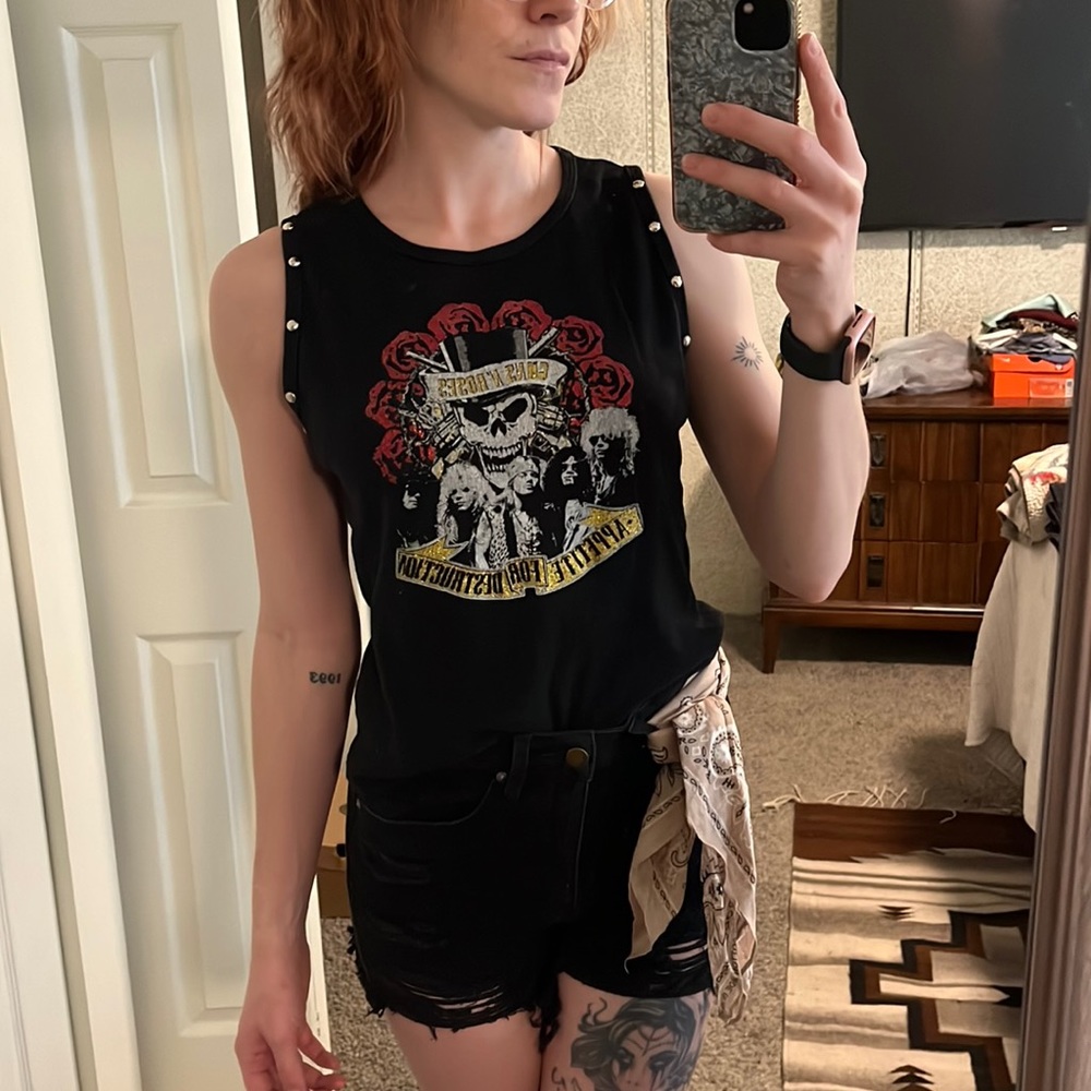 Guns and roses black studded tank.